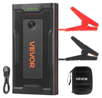 Productafbeelding van VEVOR Startboost Powerbank, startapparaat met 1000A piekvermogen, LED-zaklamp en kabel voor motoren tot 5 liter benzine/3 liter diesel, draagbare booster met snelladen en veiligheidsbescherming voor noodgevallen