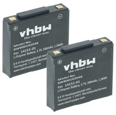 Immagine prodotto di vhbw 2x batteria compatibile con GN Netcom Jabra 9120, GN9120, 9125, GN9125, GN9120 Flex Wireless Headset (340 mAh, 3,7 V, Li-Polymer)