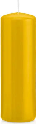 Produktbild von 24 Stumpen Kerzen Gelb 15 x 4,8 cm (H x D) deutsche Marken Kerzen aus 100% Paraffin Wachs in er RAL Kerzen Qualität