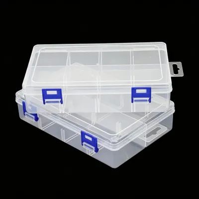 Aufbewahrungsboxen-Set, 2 Stück, transparent, 19,4 x 12,5 x 4,5 cm, stapelbar