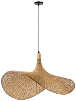 Productafbeelding van IMMAX BOHO SOMBRERO design hanglamp, diameter 80 cm, fitting E27, natuurlijke riet