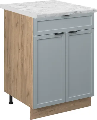 Image de Meuble cuisine Vicco Fame-Line Bleu clair-gris 60cm avec tiroir, PT Marbre, Model 50771