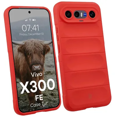 Produktbild von Robuste Handyhülle für Vivo X300 FE, Bizon Case Tur, Rot