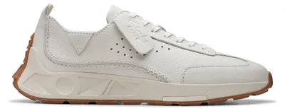 Productafbeelding van Clarks witte sneakers voor heren, model Craft Speed, met veters en leren bovenkant, maat 42.5