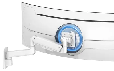 Produktbild von PUTORSEN Monitor Wandhalterung 17–57 Zoll, bis 20 kg, Gasfeder, höhenverstellbar, VESA 75–200 mm, Weiß