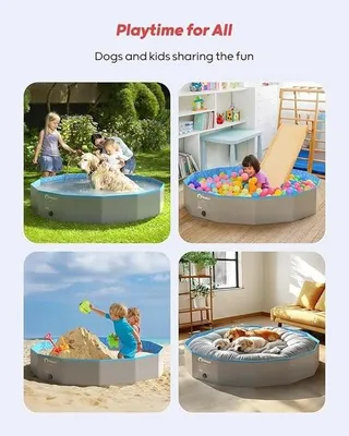 Produktbild von Hundebadewanne - Schwimmbecken für Hunde und Katzen, Hundepool, Sommer ‎180,34 x 180,34 x 30,48 cm