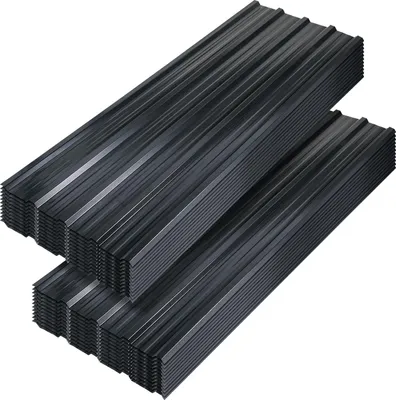 Produktbild von Faziango 24x Trapezblech aus verzinktem Stahl 129×46 cm Trapezblech / Profilblech Dachblech 14 m² Anthrazit für Geräteschuppen & Gartenhaus