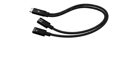 Produktbild von i-tec USB-C Cable Splitter Audio/Data + Power Delivery 100W, 0,3 m, USB C, 2 x USB C, USB 2.0, Schwarz