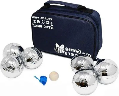 Immagine prodotto di Attrezzatura da petanque - Set da bocce per esterni - Bocce in acciaio inossidabile - 7,3 cm - Colore argento