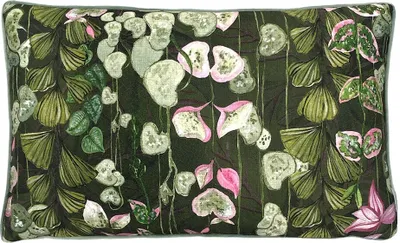 Produktbild von Paoletti - Botanisch - Kissenhülle "Veadeiros" RV2675 (50 cm x 30 cm) (Flaschengrün/Pink)