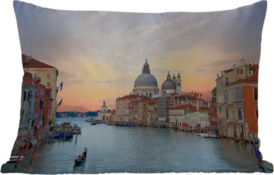 Produktbild von MuchoWow® Outdoor Kissen - Italien - Sonnenuntergang - Venedig - 60x40 cm - Wetterfest - Lounge Kissen - Zierkissen - Kissen für Innenräume
