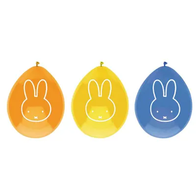 Productafbeelding van Miffy-ballonnen, 6 stuks, blauw/geel/oranje