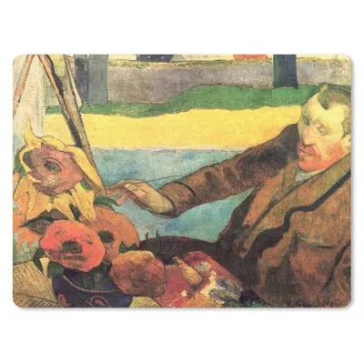 Produktbild von MuchoWow® Mauspad Mousepad Der Sonnenblumenmaler - Vincent van Gogh 40x30 cm - Mousepads - Maus Mat - Pad - Mausunterlage - Anti Rutsch