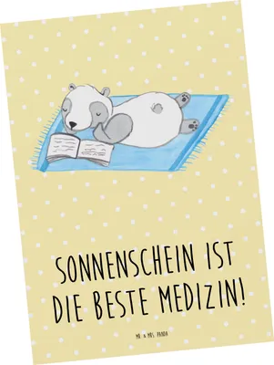 Produktbild von Mr. & Mrs. Panda Postkarte Sommer Sonnenschein - Gelb Pastell - Geschenk, Kuscheln, Winter, Inspiration, Sommerprodukte, Summer Feelings, Ansichtskarten, Postkarten