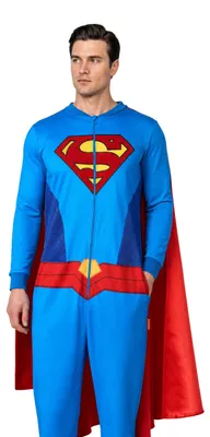 Produktbild von OppoSuits Superman Onesie für Erwachsene XSmall | DC Comics Einteiler Pyjama | L