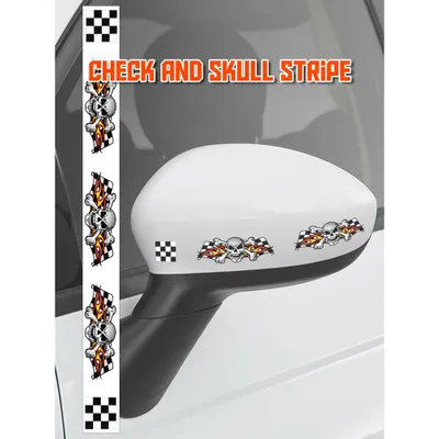 Immagine prodotto di Strisce adesive per teschi e fiamme per auto, 3 x 33 cm
