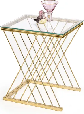 Produktbild von Halmar Beistelltisch Nancy - golden / transparent