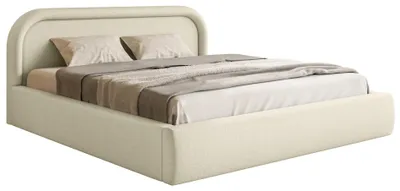 Image de Selsey RUVI - Lit rembourré avec sommier à lattes et espace de rangement, Beige, 140x200 cm