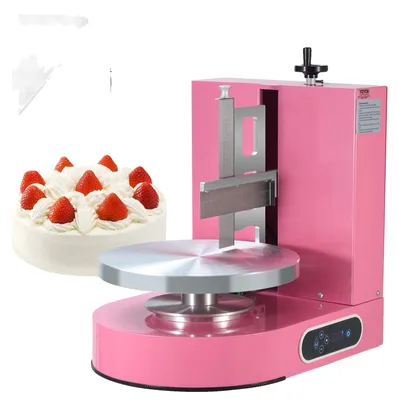 Produktbild von VEVOR Kuchen-Dekorationsmaschine, Kuchencreme-Verteilmaschine, leise Kuchen-Glasurmaschine, Drehteller mit verstellbarem Schaber, für 4" bis 12" Kuchen, 25-320RPM Drehgeschwindigkeit, Weiß, 4-12 in-a, Rosa-a