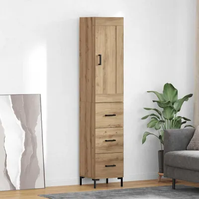 Zdjęcie produktu dla vidaXL Highboard Artisan dąb 34,5 x 34 x 180 cm Materiał drewnopochodny