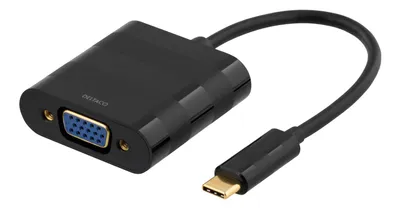 Produktbild von Deltaco USBC-1098, 0,1 m, USB Typ-C, VGA (D-Sub), Stecker, Buchse, Gold