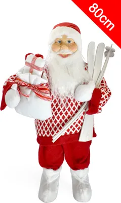 Produktbild von 80cm Weihnachtsmann Santa Claus Nikolaus Weihnachten Figur Weihnachts Deko Weihnachtsmänner Weihnachtsbaum Christbaumschmuck Geschenk XXL - M4