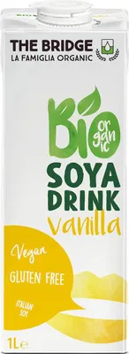 NAPÓJ SOJOWY O SMAKU WANILIOWYM BEZGLUTENOWY BIO 1 L - THE BRIDGE