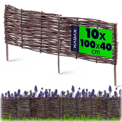 Obrázek produktu pro KADAX vrbová palisáda "Sand", přírodní vrbový plot, 40 cm, 10 kusů