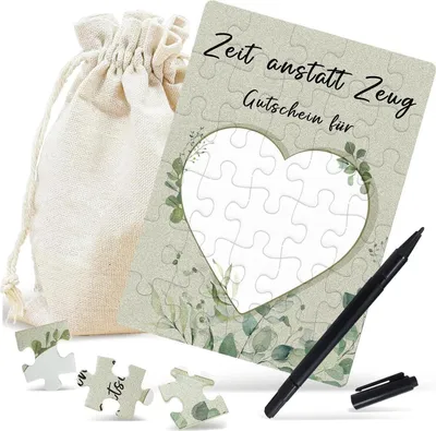 Zdjęcie produktu dla Voucher puzzle kartka urodzinowa 24-elementowe puzzle czas zamiast rzeczy drzewo