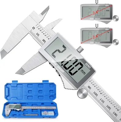 Produktbild von Digitale Messschieblehre Edelstahl 150 mm Spritzwasserdicht Staubdicht Blau