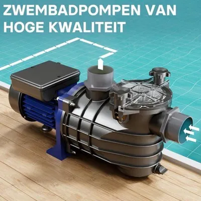 Productafbeelding van Zwembadpomp - Filterpomp - Circulatiepomp - 370 Watt - 13.200 L/h - Zwart