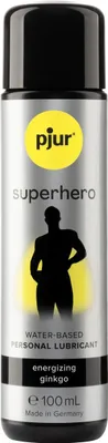 Produktbild von pjur Superhero, 100 ml, 100 g, Gleitmittel auf Wasserbasis, Sexspielzeug, Glycerin, Aqua (Water), Propylene Glycol, Benzyl Alcohol, Hydroxypropyl Guar..., CE
