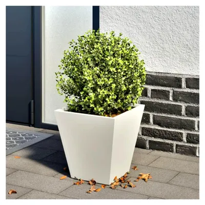 Produktbild von Pflanzkübel Hochbeet aus Metall für Garten und Terrasse, Weiß 30x30x30 cm