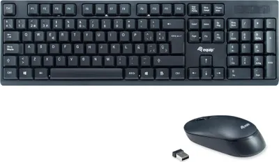 Produktbild von Equip Wireless Tastatur + Maus. Layout spanisch schwarz