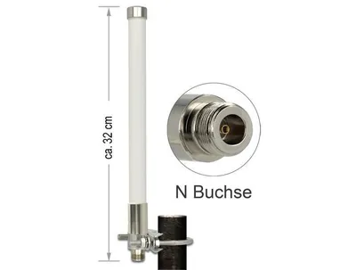 Produktbild von DeLOCK 89583, 3 dBi, 0.87 GHz, 50 Ohm, 360°, 60°, N-Typ