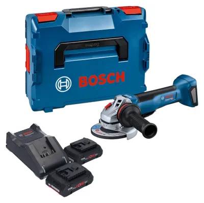 Immagine prodotto di Smerigliatrice angolare a batteria Bosch GWS 18V-10 P Professional 18 V 125 mm Brushless + 2 batterie ProCORE da 4,0 Ah + caricabatterie + L-Boxx