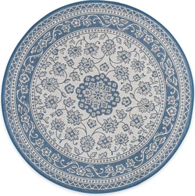 Produktbild von In- & Outdoor Teppich Rund FINN Nomia Blau, Ø120 cm