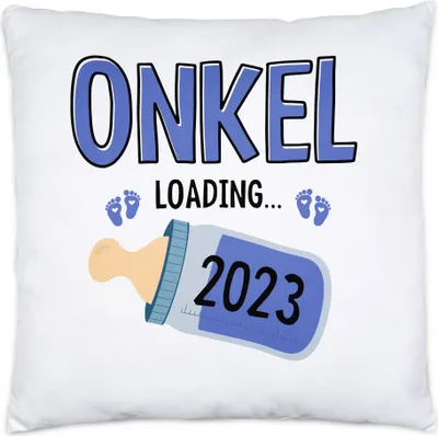 Produktbild von Onkel Loading 2023 Kissen Mit Füllung Geschenk Werdende Onkel Babynews mit Ladebalken Schwangerschaft Geschenkidee