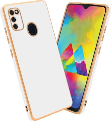Produktbild von Cadorabo Schutzhülle für Samsung Galaxy M21 / M30s Hülle in Weiß Handyhülle TPU Silikon Kameraschutz Etui Case