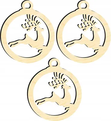 Immagine prodotto di Decorazioni per albero di Natale in legno Z64 3 pz.