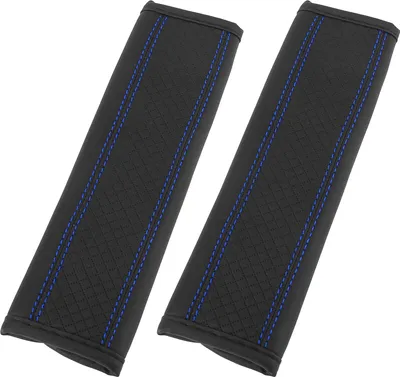Produktbild von 2stk. Universal Auto Sicherheitsgurtpolster Mikrofaser Leder Schwarz Blau