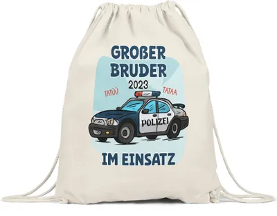 Produktbild von Großer Bruder Im Einsatz 2023 Turnbeutel Gymsack Polizist Geschwister Liebe Retter Beschützer Familie Liebe Tatü Tata