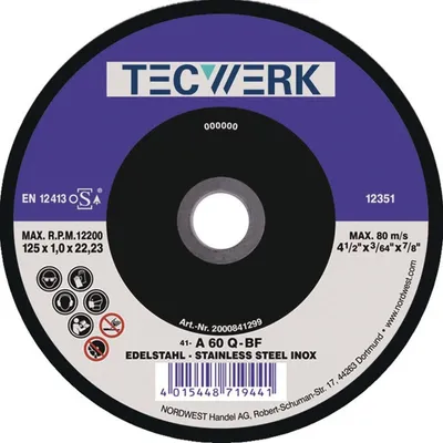 Immagine prodotto di Disco da taglio Azione D125x1mm diritto INOX foro 22,23 mm