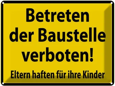 Produktbild von vianmo Blechschild 30x40 cm Betreten Baustelle verboten Warnschild Hinweisschild Sicherheit Vorsicht