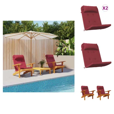 Zdjęcie produktu dla vidaXL Poduszki Adirondack 2 szt. Tkanina Oxford w kolorze czerwonego wina - Poduszka na siedzisko