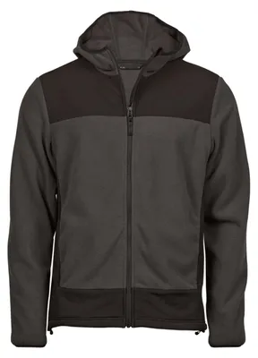 Produktbild von Tee Jays - "Mountain" Fleecejacke mit Kapuze für Herren FK2287 (XS) (Asphaltgrau/Schwarz)