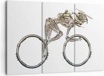 Produktbild von Bild auf Leinwand - Leinwandbild - 3 Teile - Fahrrad Roboter Modern - 105x70cm - Wand Bild - Wanddeko - Wandbilder - Leinwanddruck - Bilder - Wanddekoration - Leinwand bilder - CE105x70-4194