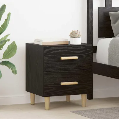 Image de vidaXL Armoire de lit noir imitation chêne 40 x 35 x 47,5 cm