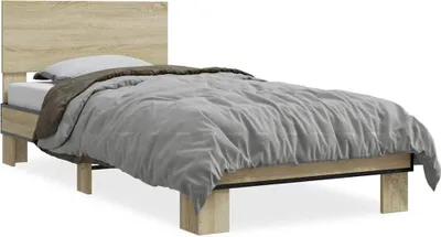 Obrázek produktu pro Rám postele Sonoma dub 75x190 cm materiál na bázi dřeva a kovu