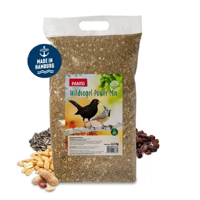 Produktbild von PANTO Wildvogel Power-Mix 12,5kg Wildvogel Streufutter mit Nüssen und Rosinen